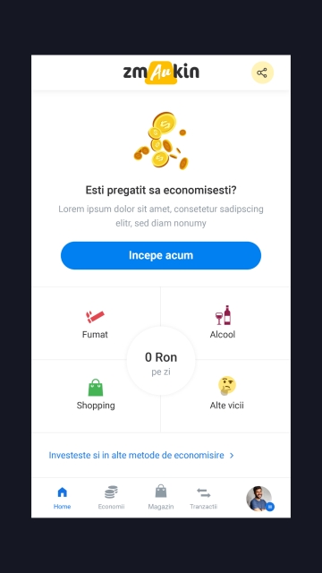 Zmaukin - Aplicatie mobile Android si iOS de economisire prin vicii